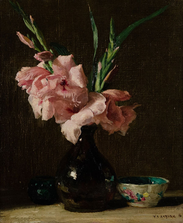 F.S. Coburn, Gladioli in a Vase, 1916