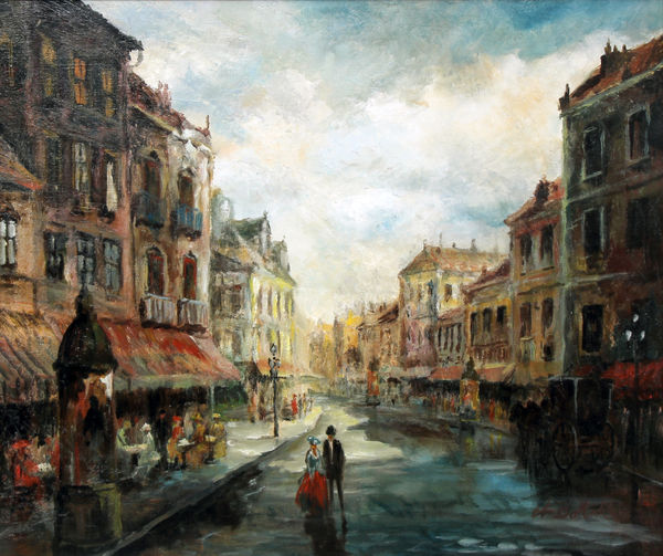 A. B. Makk, French Strollers, Winding Street, n.d.