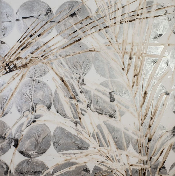 Katina Huston, Palm Shadow Over Silver Dots