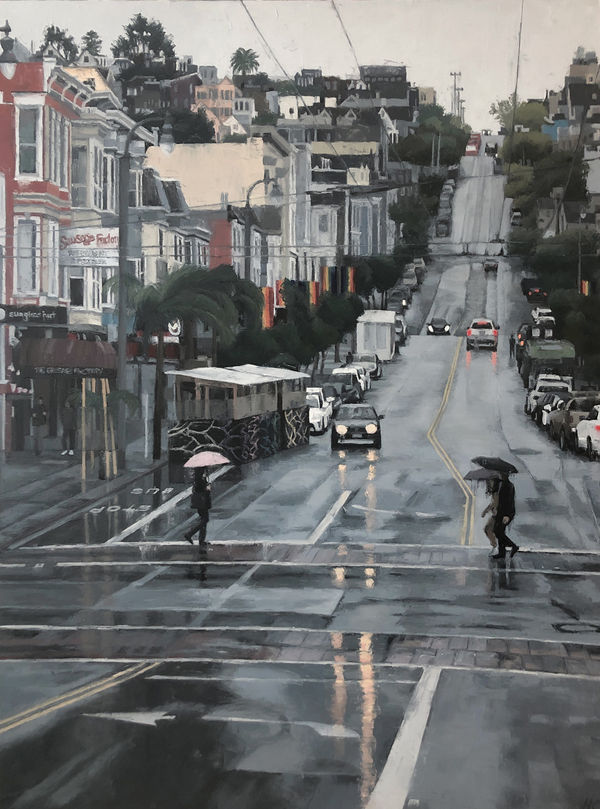 Heather Capen, Castro Street in the Rain
