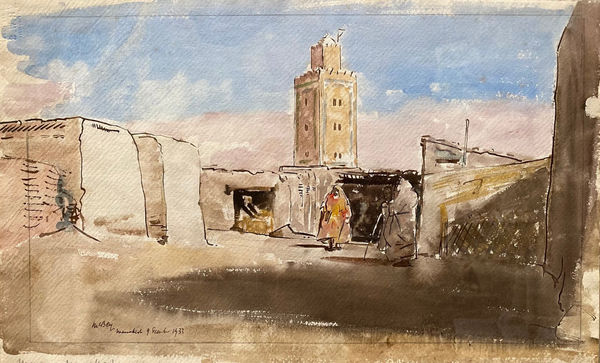 James McBey LLD, Mosque, Marrakesh, 1933