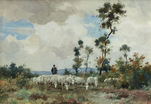 Adrianus Johannes Groenewegen, Shepherd with his Flock