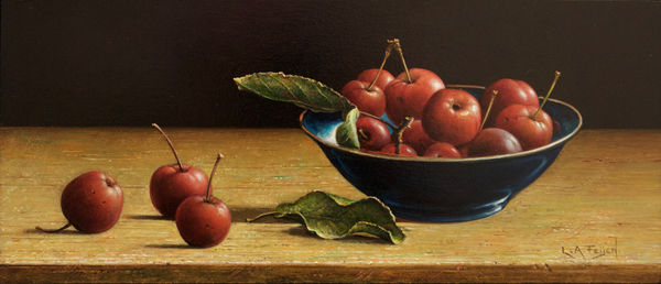 Lion Feijen, Crab Apples in Blue Bowl