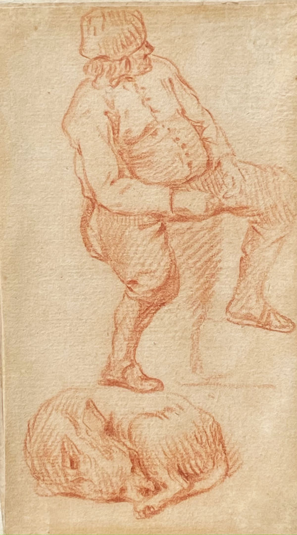 Flemish School, Study of a Seated Man and Dog