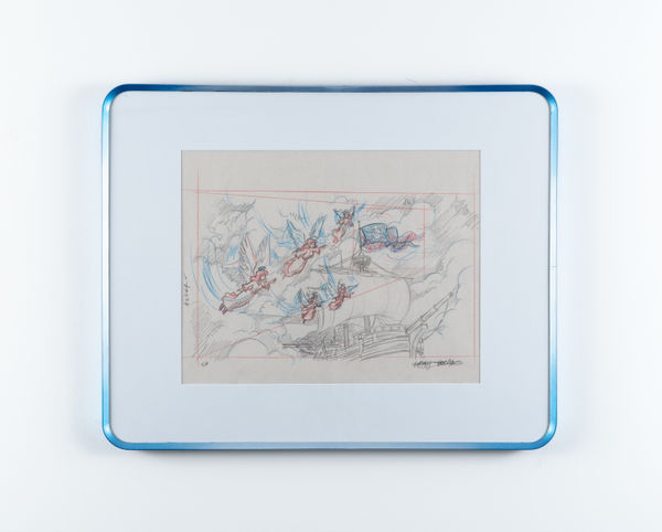 Lindsey Lascaux, Out of Touch, angels descending upon empty pirate ship, 2025