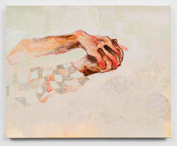 Kiona Callihoo Ligtvoet, Hands Held Between Brambles, 2022