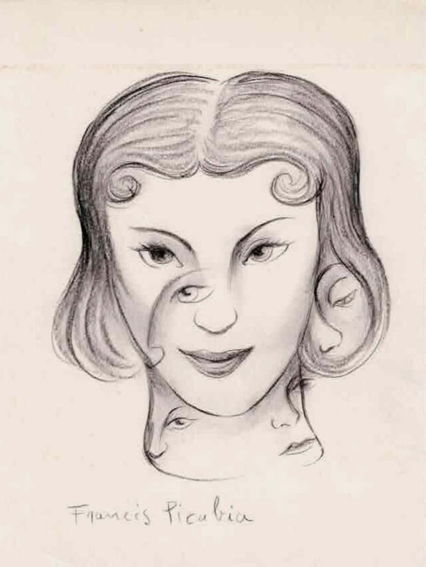 FRANCIS PICABIA, Tête de femme, ca. 1947