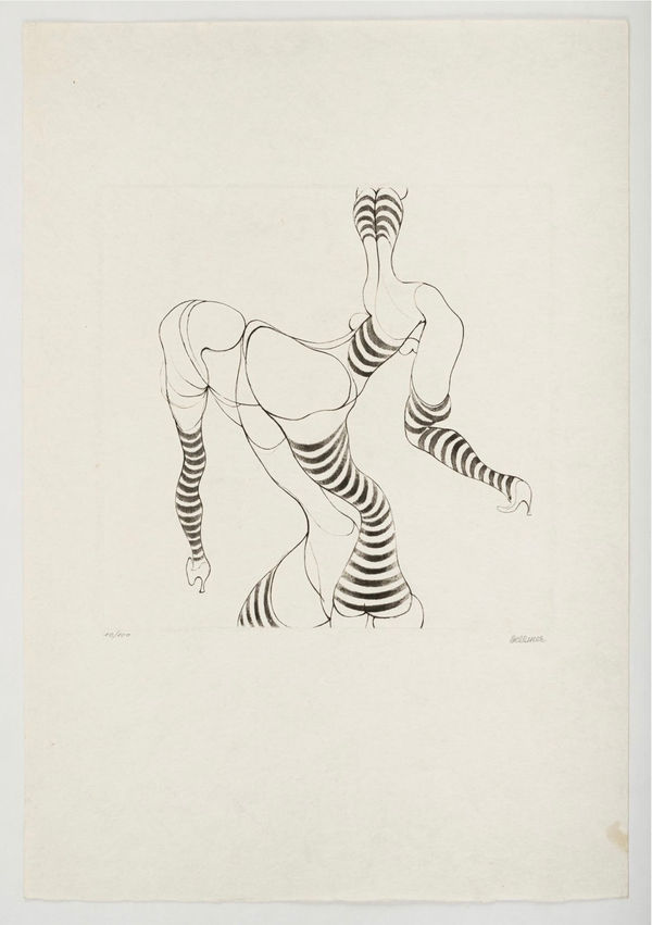 HANS BELLMER, Liegende in Strümpfen, 1967/68