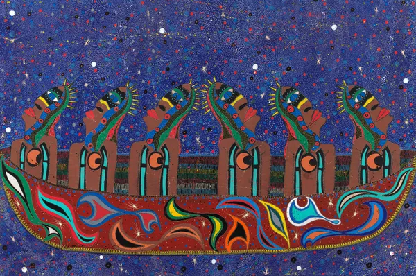 Tom Wilson Tehohàhake Seaway Prayer, 2026 oil on panel 47 3/4 in x 72 in.