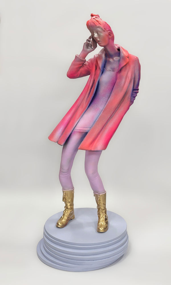 Gold Boots, 2025 Louis Pratt PLA, resin, steel, urethane, fibreglass, acrylic and oil paint, timber 85 x 40 x 33 cm
