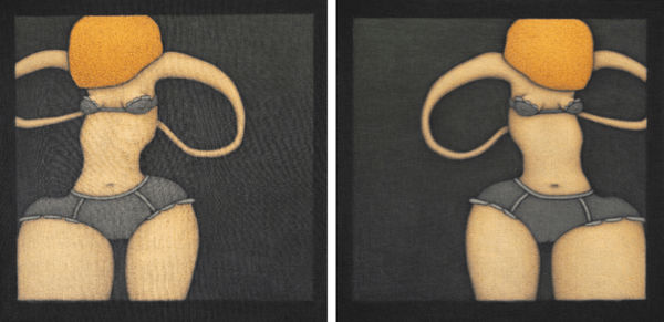 Wildflower (Diptych) , 2024 David Laity Oil on hessian on board 120 x 120 cm each, 120 x 240 cm (overall)