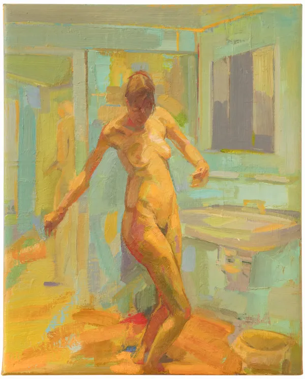 Moving Figure, 2025 Dagmar Cyrulla Oil on linen 50 x 40 cm