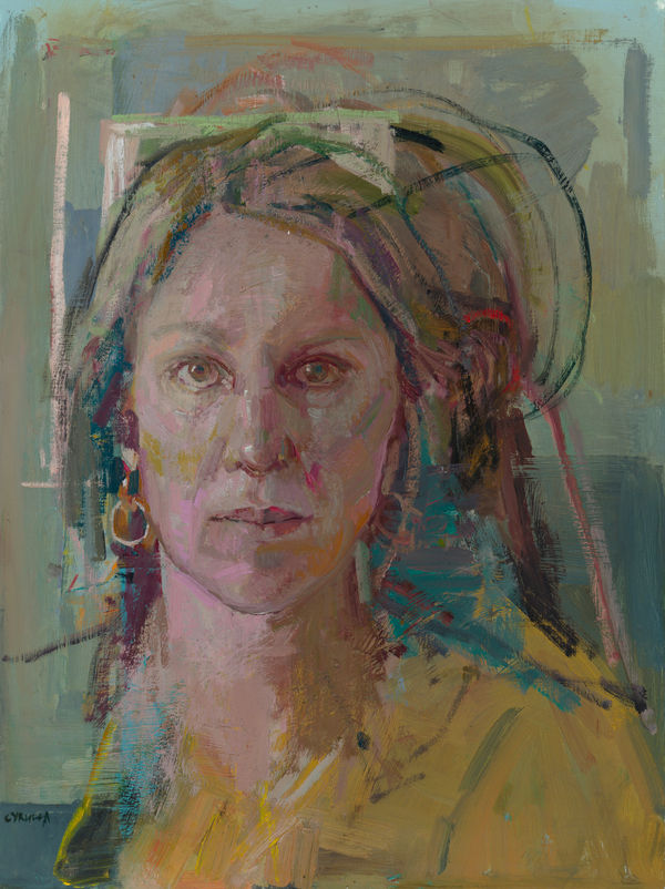 Self Portrait, 2022 Dagmar Cyrulla Oil on canvas paper on board 51cm x 39cm