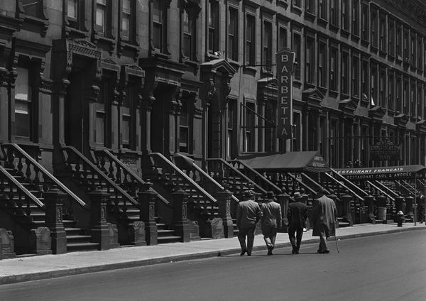 Todd Webb, 46th St., NY (Four men walking towards Barbetta), 1946