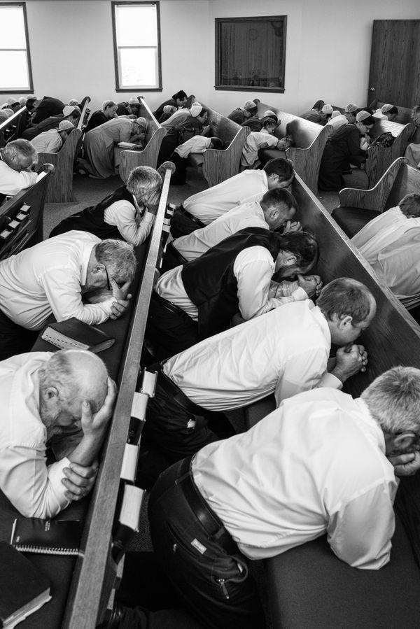 Richard Sharum, Mennonite Church, During Prayer. Arlington, Kansas, 2021