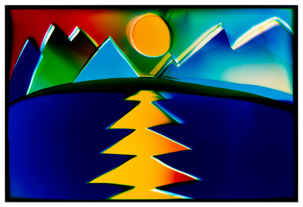 LIZ NIELSEN Moonlit Lake, 2025 Analog Chromogenic Light Painting, on Fujiflex, Unique Framed dimensions: 53 3/4 x 78 inches 136.5 x 198.1 cm