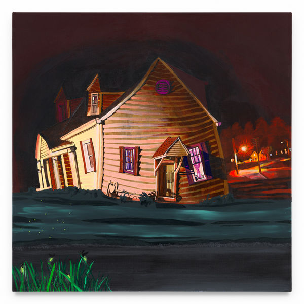 GABRIELLE GARLAND The little bird thought she was going to die out there in the forest. All alone. She called out, in her sweet baby voice, to see if her ma would hear her. Her voice was so pure, it carried for miles through the trees. And suddenly, out of nowhere, her ma came flying down and scooped her up in her breast. And the little baby bird chirped with delight. She held on tight to the trees till they came to a beautiful place. Where she and her ma and pa could live happily together. The sun shone brightly, the air was clear, and she was home. &mdash;Clare, The Nightingale (2018), 2025 Acrylic on canvas 36 x 36 inches 91.4 x 91.4 cm