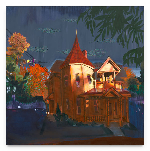 GABRIELLE GARLAND I’m scared. —Christine, Before I Go to Sleep (2014), 2025 Acrylic and glitter on canvas 36 x 36 inches 91.4 x 91.4 cm