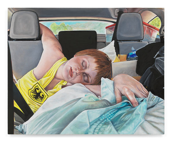 TIM HAWKINSON Hansa Yellow College Tour, 2025 Oil on panel 6 1/4 x 7 7/8 inches 15.9 x 20 cm