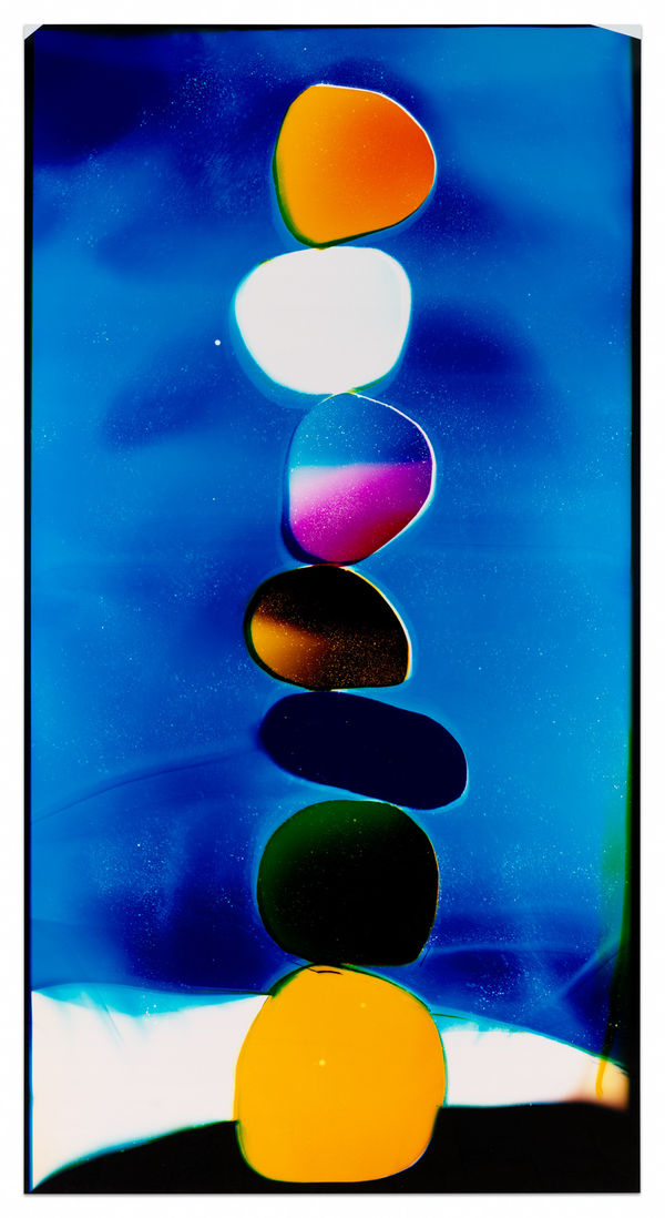 LIZ NIELSEN Arctic Stone Stack, 2024 Analog Chromogenic Light Painting, on Fujiflex, Unique Framed dimensions: 97 1/2 x 52 3/4 inches 247.7 x 134 cm