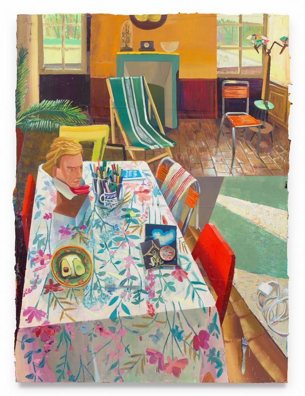 MATHIEU CHERKIT Headquarters, 2025 Oil on canvas 75 1/2 x 57 1/2 inches 191.8 x 146.1 cm