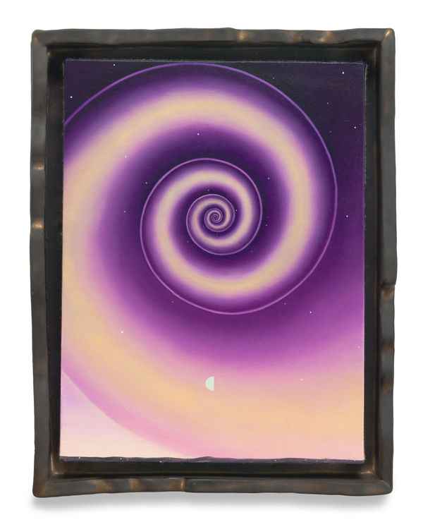 EMILY WEINER Crepuscule, 2025 Oil on linen in stoneware frame 14 x 11 x 1 3/4 inches 35.6 x 27.9 x 4.4 cm