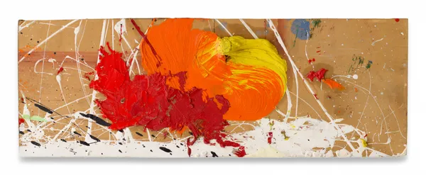 HANS HOFMANN [Untitled], c. 1960-1965 Oil on board 8 3/4 x 24 1/2 inches 22.2 x 62.2 cm