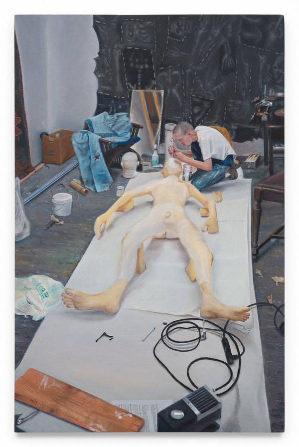 TIM HAWKINSON 1993, 2021 Oil on panel 12 1/8 x 7 3/4 inches 30.8 x 19.7 cm