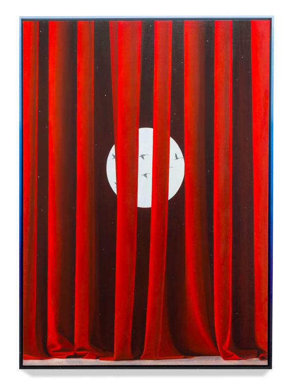 EMILY WEINER Emergence, 2025 Oil on linen in painted wood frame 50 1/4 x 36 1/4 x 1 1/2 inches 127.6 x 92.1 x 3.8 cm