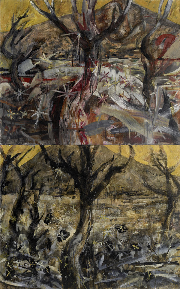 鍾江澤 , 《無盡之夢夢黃昏-二連屏》 Endless Dream dusk -Erlian scree(diptych), 2012