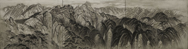 簡佑任, 《臺灣山海屏風-能高大觀》 Taiwanese Landscape Screen-View of Neng-Gao Mountain, 2021
