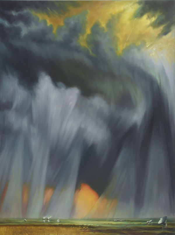 Maria Kreyn We Searched for You Even Between the Pixels, 2023 Oil on Linen 80 x 60 Inches 203 x 152 cm