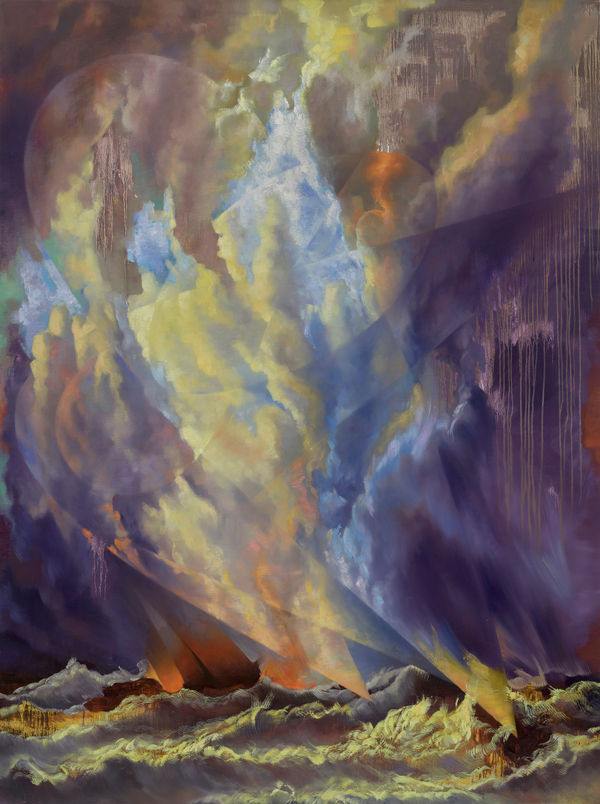 Maria Kreyn A Lilac Storm Walks on Water, 2024 Oil on canvas 80 x 60 Inches 203 x 152 cm