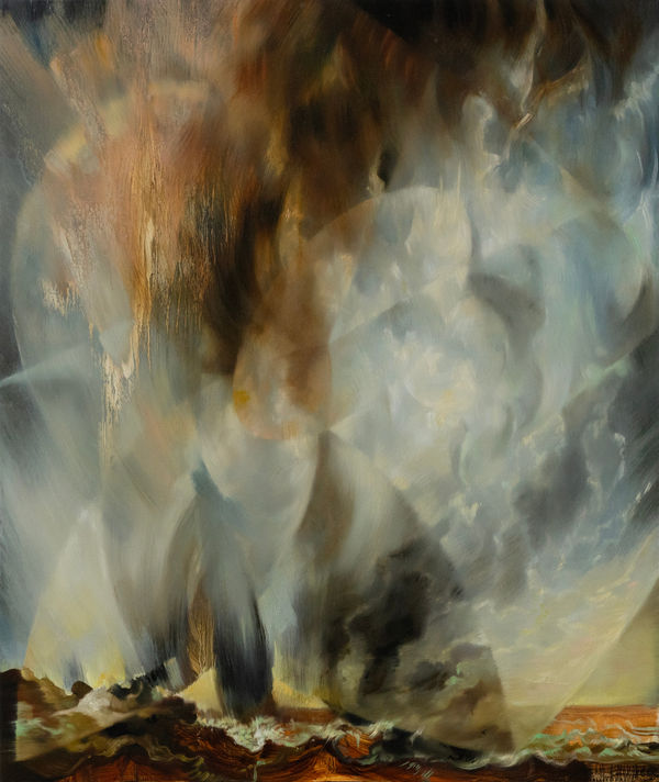 Maria Kreyn Storm Lensed Through a Shattered Prism, 2023 Oil on panel 30 x 36 Inches 76 x 91 cm