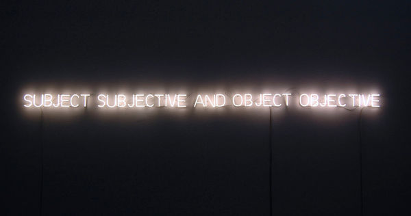 Joseph Kosuth Subject and Object, 1966 Cool white neon