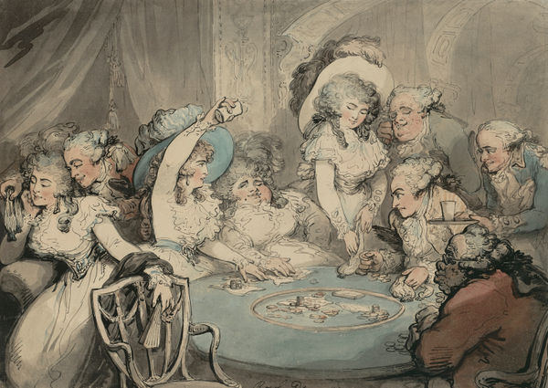 Thomas Rowlandson (1756-1827) A gaming table at Devonshire House, London: Georgiana, Duchess of Devonshire, Harriet, Lady Duncannon, the Prince of Wales and others gambling, 1787
