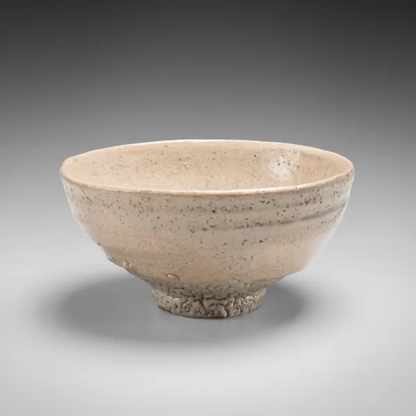 ISHIGURO MUNEMARO, Teabowl with sharkskin texture, titled Abundant Rice Fields (Hyakumangoku), ca. 1957