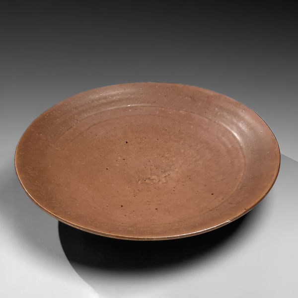 Large persimmon tenmoku-glazed bowl
