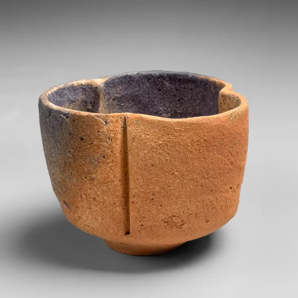 Unglazed lobed teabowl