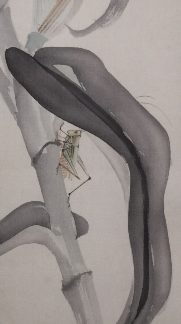 Hakuho Takebe, Corn and Grass Hopper, ca. 1900