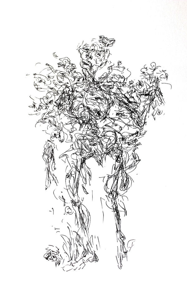 Alex Mirutziu Case #1, 2016 ink on paper unique 21.4 × 29.7 cm (42 x 32 cm framed) Courtesy of Mobius Gallery