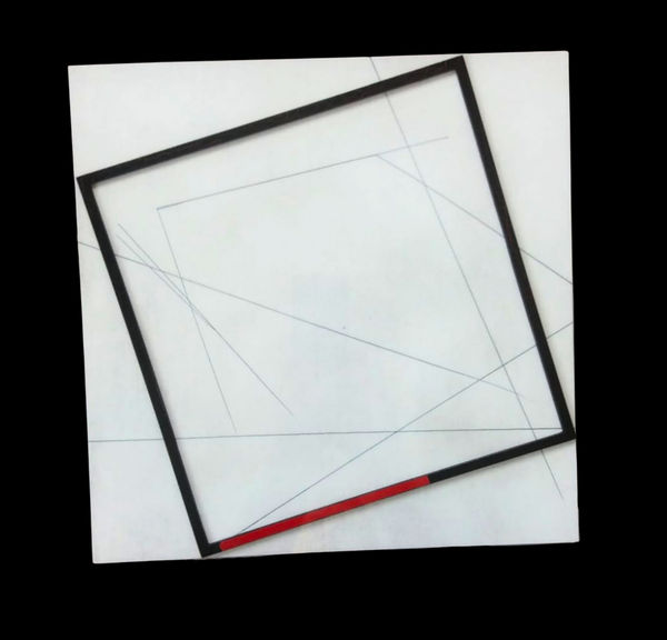 Arantxa Etcheverria Frame in Black and Red Balance, 2024 forex, cardboard, acrylic 30 x 30 cm (36 x 36 cm framed) Courtesy of Sector 1 Gallery