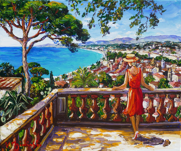 Véronique Ziminski, La promenade des Anglais vue de la colline du Chateau