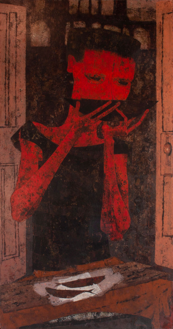 Charles McGee Sustenance, 1958 Oil and acrylic on masonite 63 x 33 in 160 x 83.8 cm