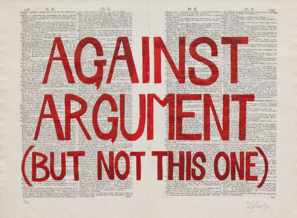 William Kentridge, Against Argument (But Not This One), from Rubrics, 2012