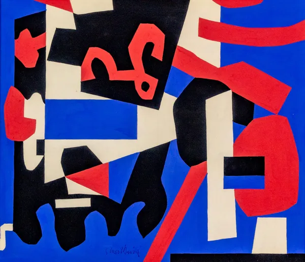 Stuart Davis (1892-1964) Detail Study for "Clich&eacute;", 1955 Signed at lower center: Stuart Davis Gouache on paper 12&frac34; x 15 inches 32.4 x 38.1 cm
