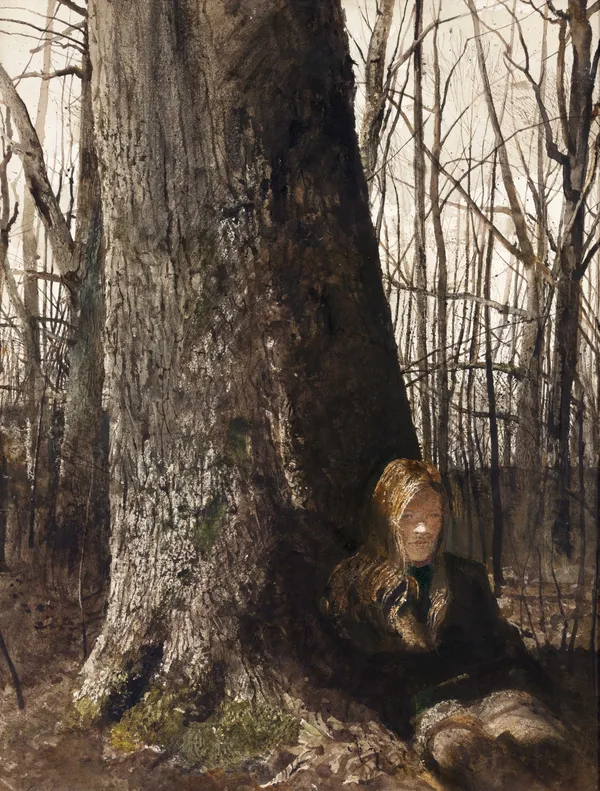 Andrew Wyeth, Seated by a Tree, 1973