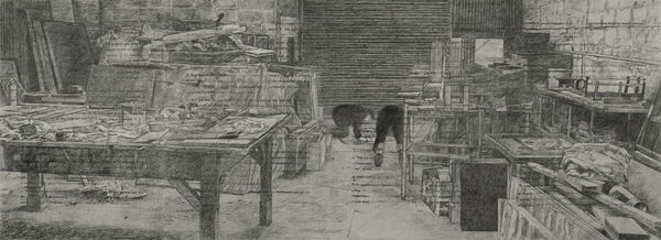 Art & Language, A Bad Place; (The Barn) Painting Trump by Mouth, 2024