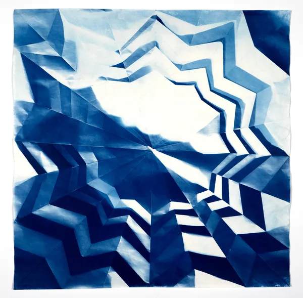 Fritz Horstman, Folded Cyanotype 203, 2022