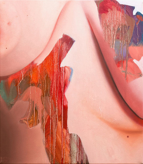 Kim Leutwyler C, Cleavage , 2022 Oil on Canvas 35.5 x 40.5cm